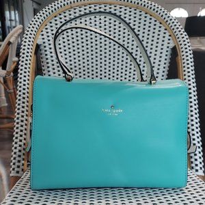NWOT Rare Kate Spade New York Aqua Colorblock White Satchel Poolside